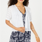 Cardigan feminino com estampa de Pointelle e frente aberta, tamanho grande, branco, Charter Club