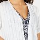 Cardigan feminino com estampa de Pointelle e frente aberta, tamanho grande, branco, Charter Club
