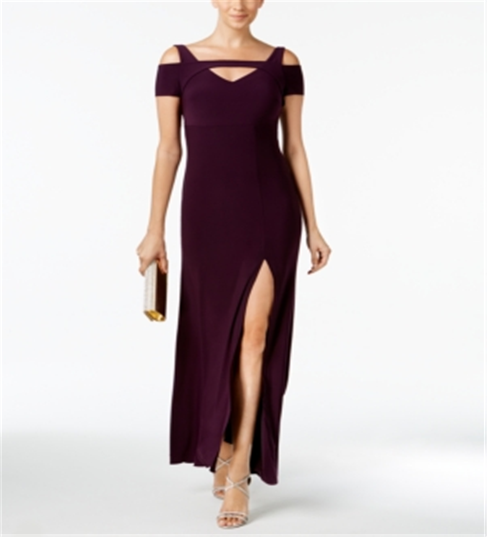 Vestido de festa feminino Nightway com decote em V e decote em V, tamanho 6P, vinho