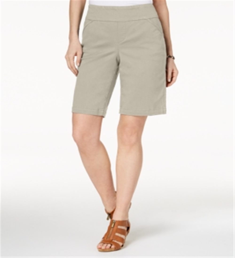 Bermuda feminina estilo &amp; co, ajuste confortável, marrom, tamanho pequeno M