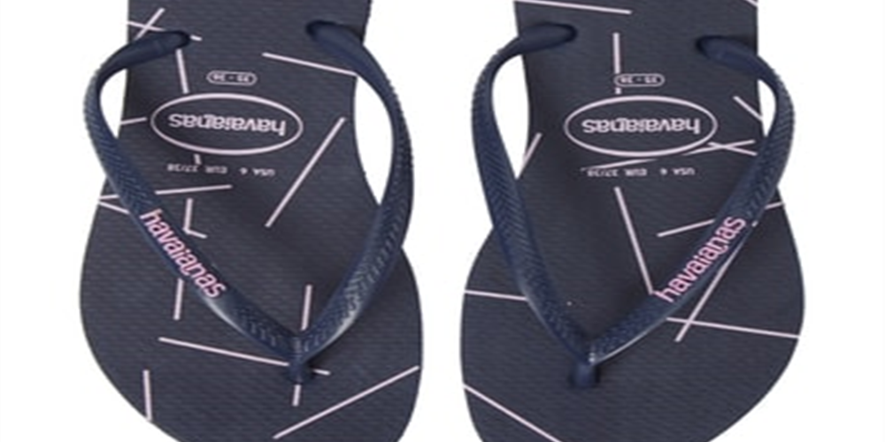 Chinelo Havaianas Slim Fine Lines Feminino Azul Tamanho 8