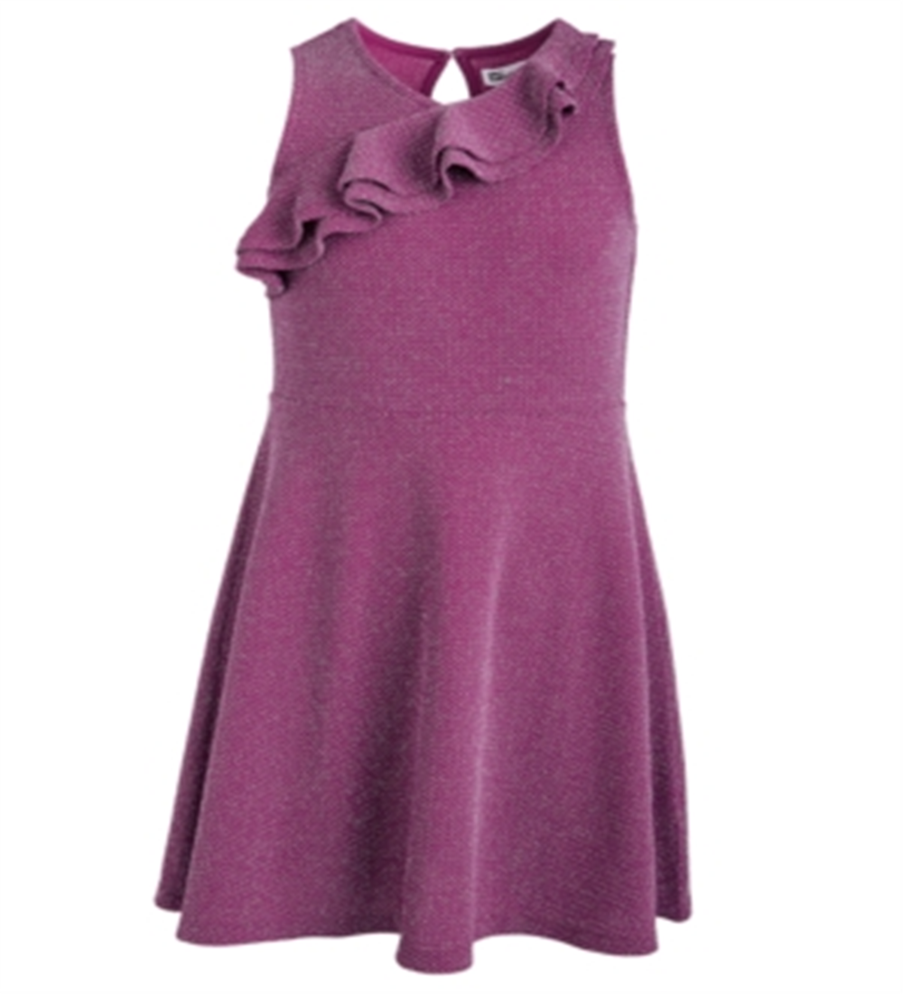 Vestido metálico com babados Epic Threads Big Girl, roxo, tamanho X-Large