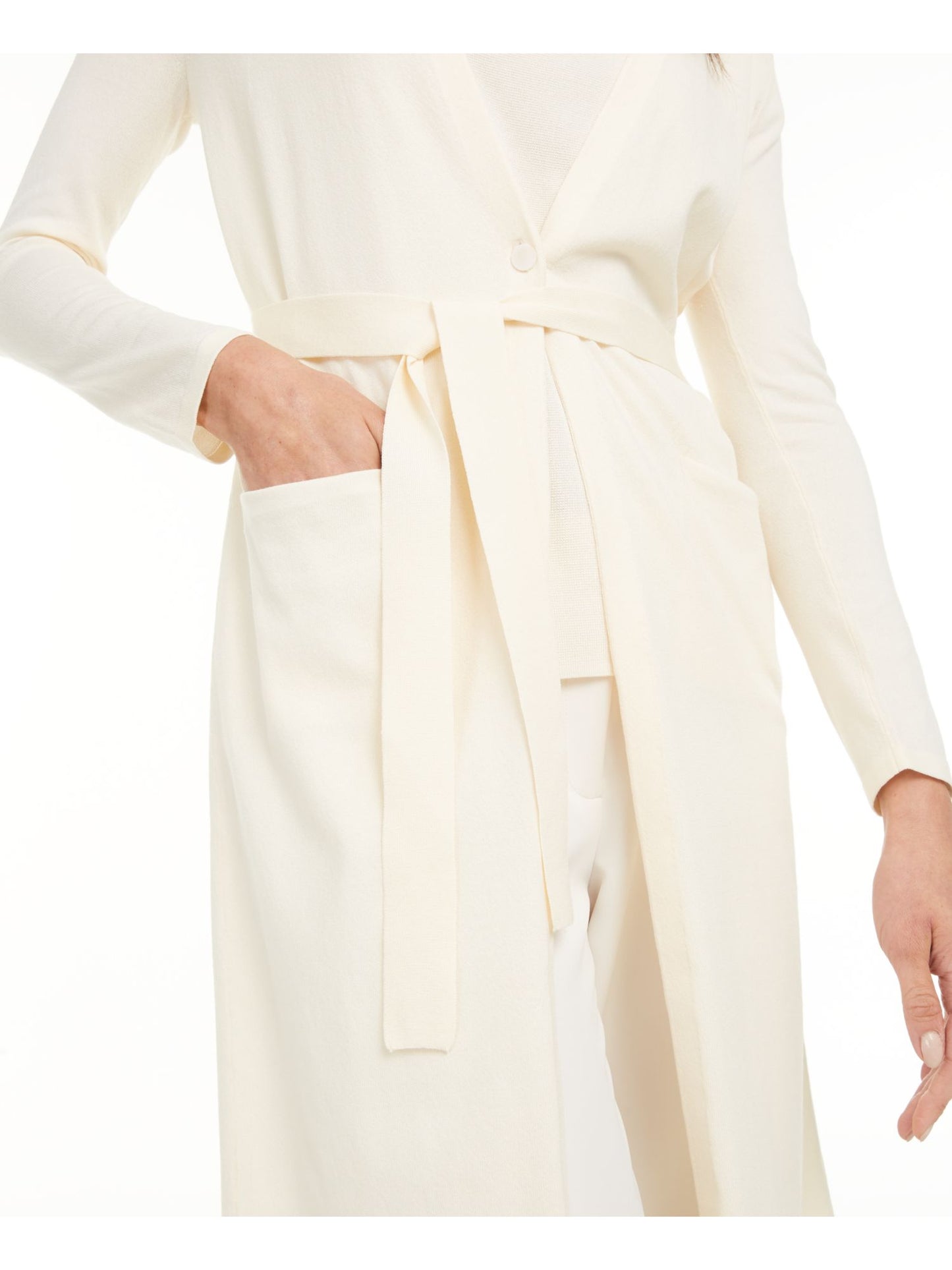 Anne Klein Cardigan aberto feminino, branco, tamanho XX-S