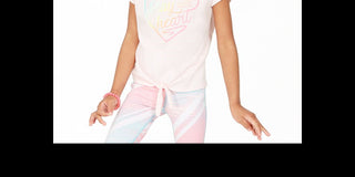 Camiseta Ideology Little Girl's Heart com amarração frontal, rosa, tamanho 5
