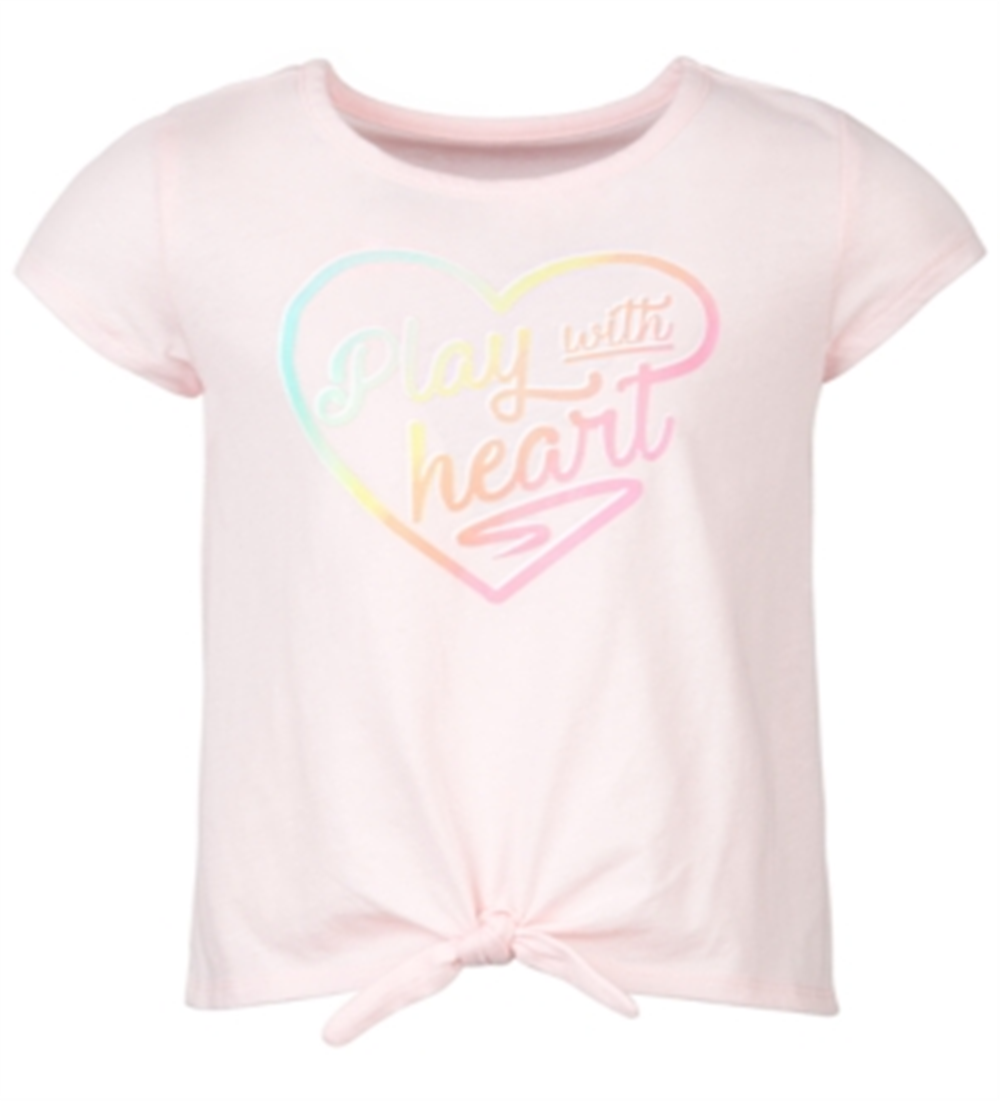 Camiseta Ideology Little Girl's Heart com amarração frontal, rosa, tamanho 5