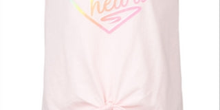 Camiseta Ideology Little Girl's Heart com amarração frontal, rosa, tamanho 5