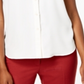 Blusa feminina Anne Klein com botões frontais franzidos, branca, tamanho 6