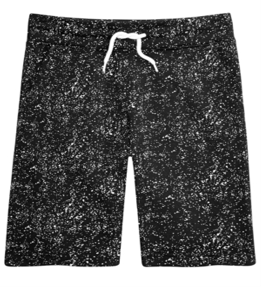 Shorts Univibe Big Boy's Halmos Splatter Preto Tamanho X-Grande