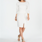 Vestido tubinho com babados angulares Vince Camuto feminino, branco, tamanho 6