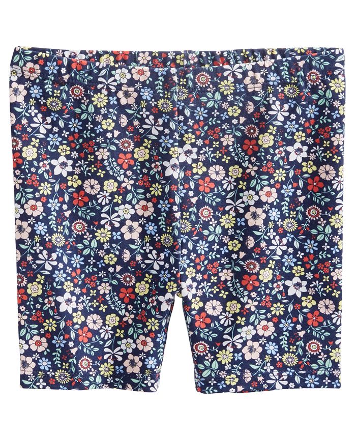 Shorts de ciclista com estampa floral para meninas First Impressions, azul, tamanho 3-6 meses