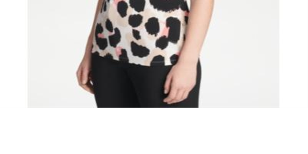 Blusa estampada com franzidos laterais DKNY feminina, tamanho pequeno, rosa