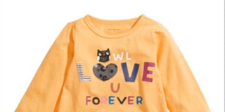 Camiseta infantil First Impressions Owl Love U amarela tamanho 6-9 meses