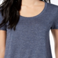 Camiseta feminina Maison Jules com decote redondo, azul, tamanho grande
