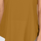 Top feminino com decote redondo JM Collection, amarelo, tamanho grande