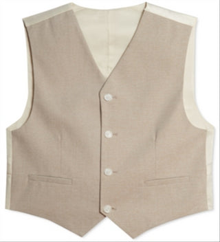 Colete Calvin Klein Big Boy's Stretch Subtle Pinstripe Heather, marrom, tamanho 8