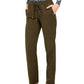 Calça de linho feminina Michael Kors com cordão na cintura, verde oliva, tamanho 0