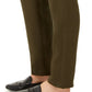 Calça de linho feminina Michael Kors com cordão na cintura, verde oliva, tamanho 0