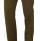 Calça de linho feminina Michael Kors com cordão na cintura, verde oliva, tamanho 0