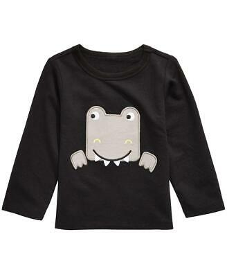 Camiseta infantil de manga comprida com estampa de dinossauro First Impressions, preta, tamanho 3T