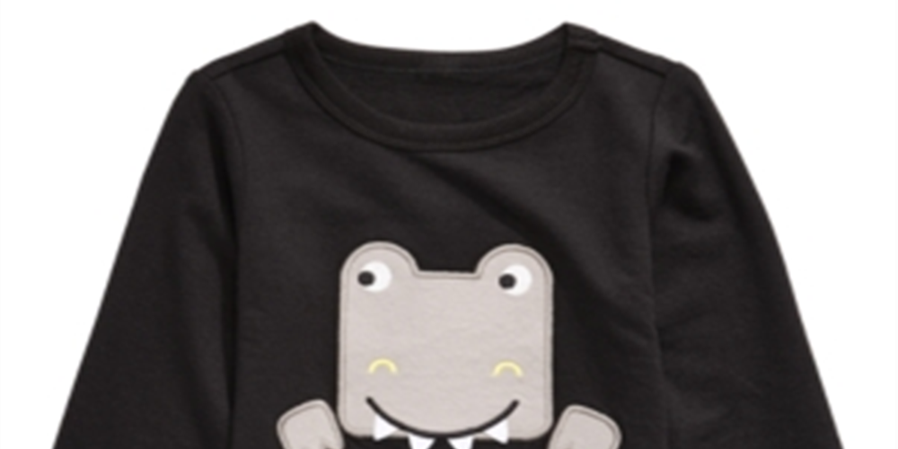 Camiseta infantil de manga comprida com estampa de dinossauro First Impressions, preta, tamanho 3T