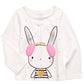 Camiseta infantil com estampa de coelho First Impressions para meninas, branca, tamanho 6 a 9 meses
