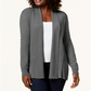 Karen Scott Cardigan Feminino Gola Xale Cinza Tamanho XX-G