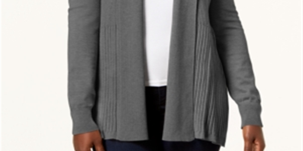 Karen Scott Cardigan Feminino Gola Xale Cinza Tamanho XX-G