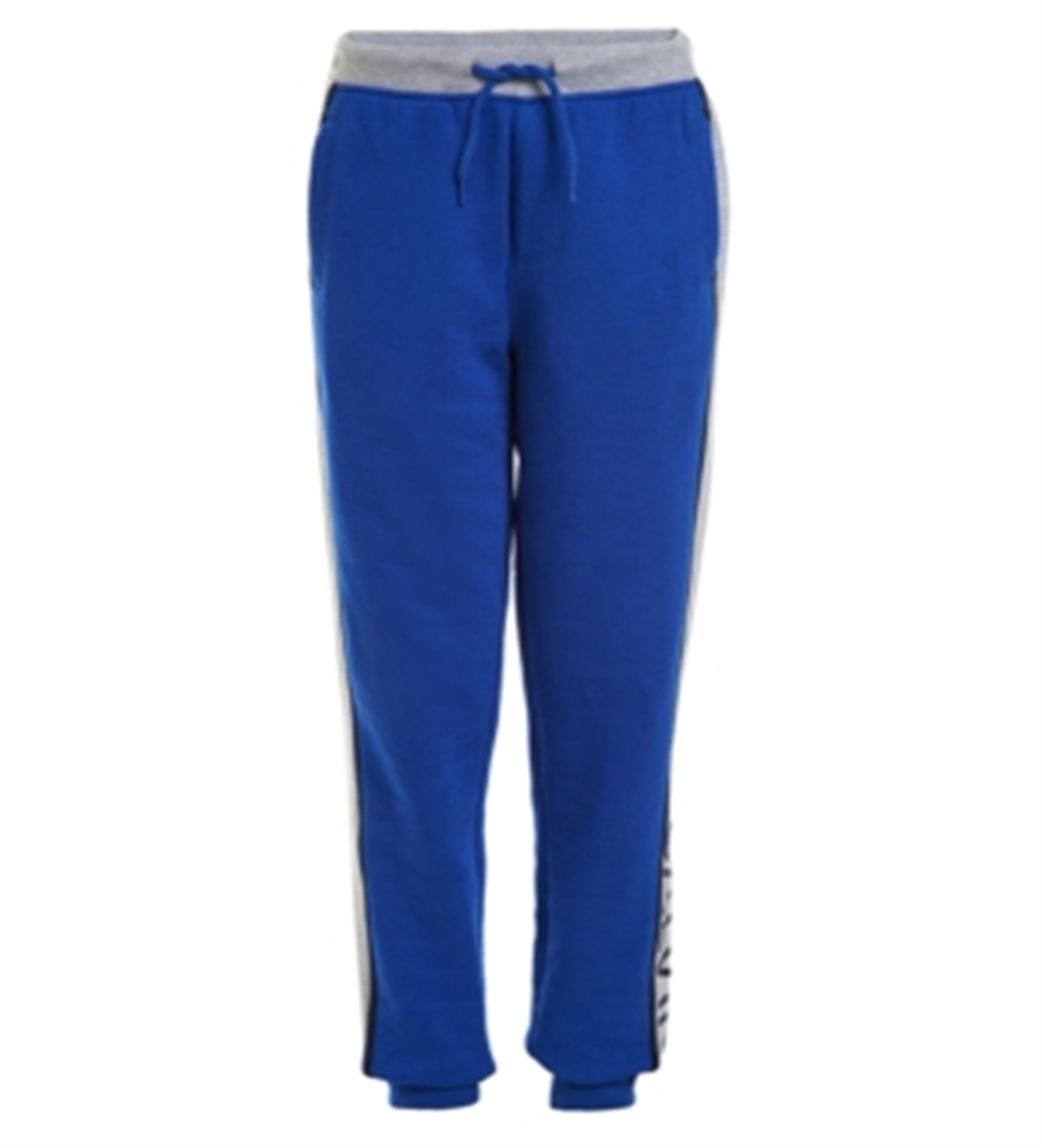 Calça de moletom Calvin Klein Big Boy's Rugby Side Stripe Fleece Azul Tamanho 10-12M