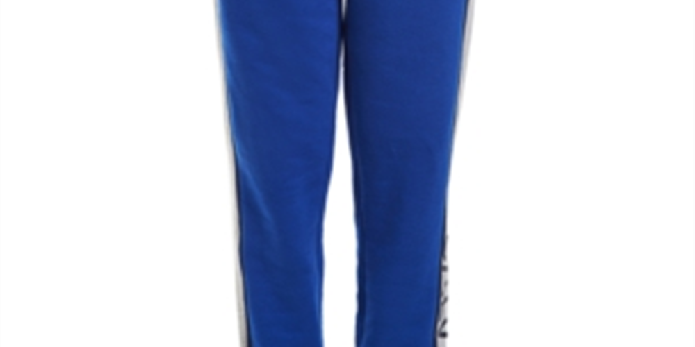 Calça de moletom Calvin Klein Big Boy's Rugby Side Stripe Fleece Azul Tamanho 10-12M