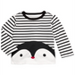 Camiseta infantil de algodão com estampa de pinguim listrada First Impressions para meninos, tamanho 3T