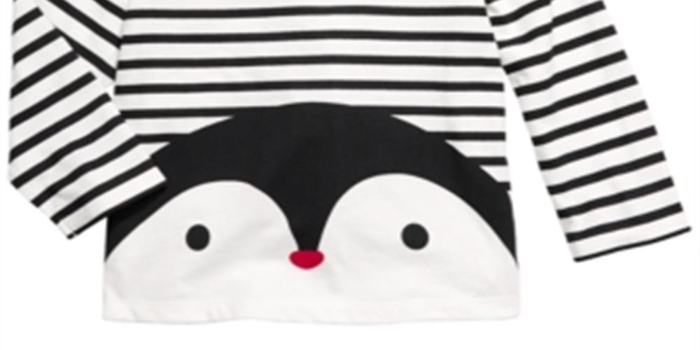 Camiseta infantil de algodão com estampa de pinguim listrada First Impressions para meninos, tamanho 3T