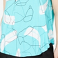 Camiseta feminina Alfani estampada com bainha redonda, azul, tamanho pequeno G