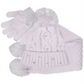 Conjunto de 3 peças de gorro, cachecol e luvas de malha brilhante Fab Big Girl, tamanho regular, roxo