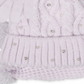 Conjunto de 3 peças de gorro, cachecol e luvas de malha brilhante Fab Big Girl, tamanho regular, roxo