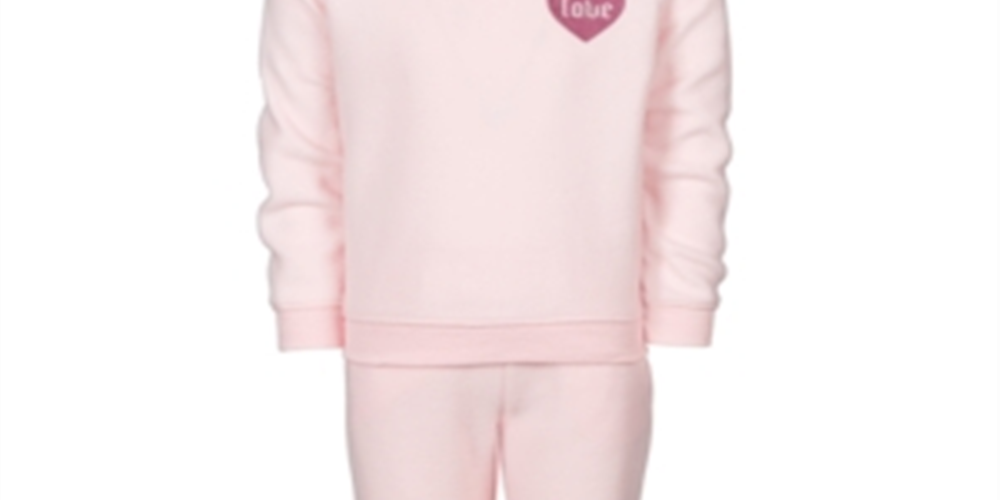 Conjunto de moletom e calça Ideology Toddler Girl 2 peças Love Fleece rosa tamanho 3T