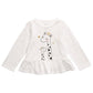 Blusa Peplum Girafa de Algodão para Bebê Menina First Impressions, Branca, Tamanho 24 MOS