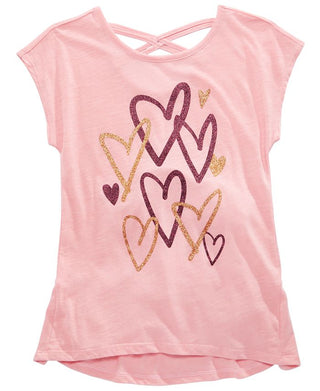 Epic Threads Big Girl's Scribble Heart T-Shirt Pink Size Large