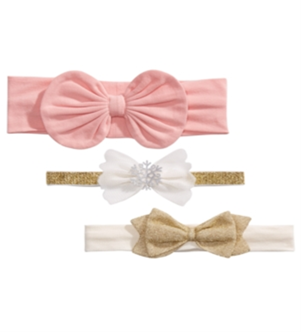 First Impressions Baby Girl's 3 Pack Headbands Rosa Tamanho Regular
