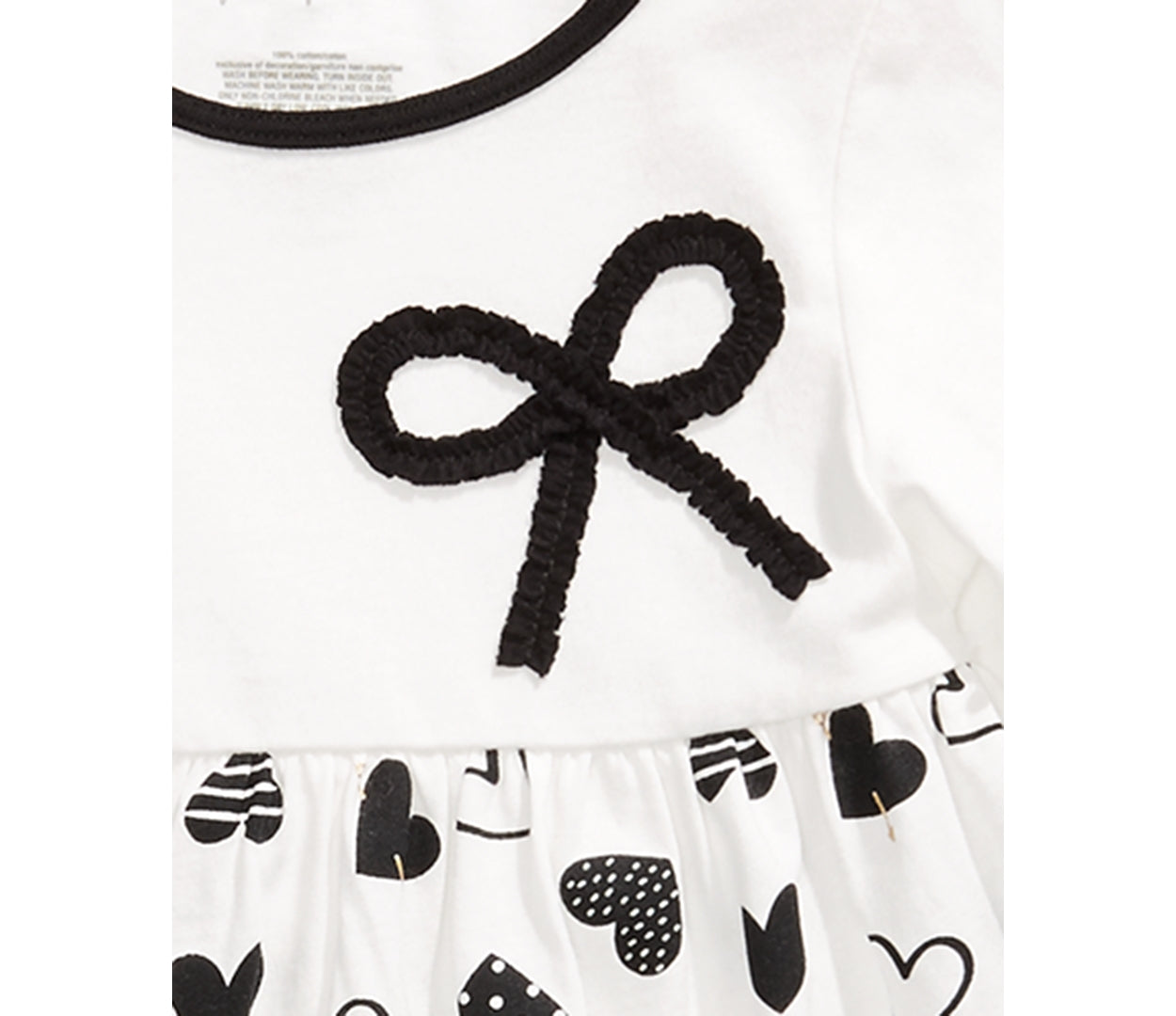 Túnica infantil de algodão estampada com corações First Impressions Angel White tamanho 6-9 meses