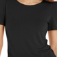 Camiseta feminina Bar III com manga bufante, preta, tamanho grande