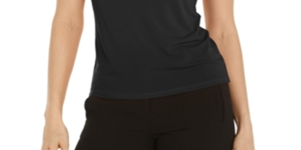 Camiseta feminina Bar III com manga bufante, preta, tamanho grande