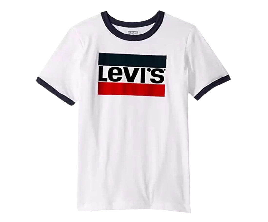 Camiseta Levi's Sportswear Infantil com Logo Ringer, Branca, Tamanho Pequeno