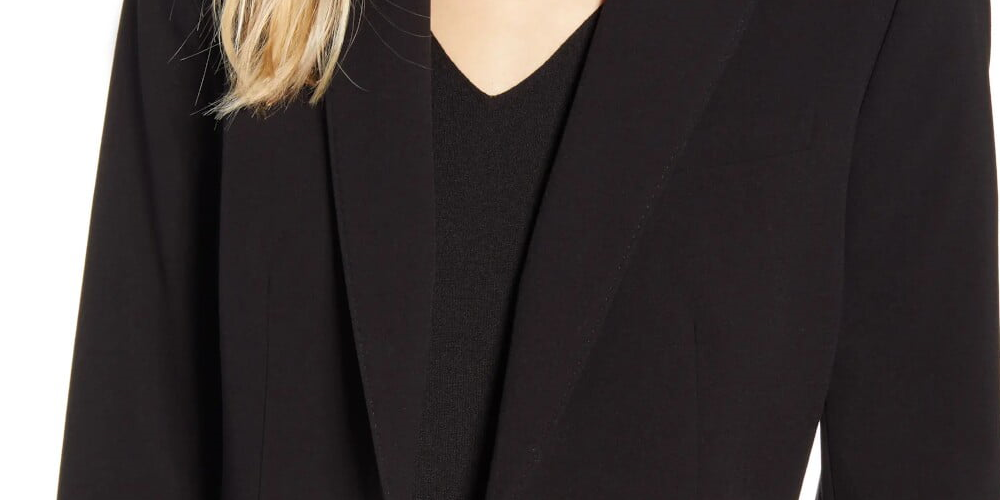 Anne Klein Paletó Feminino Preto Tamanho 0