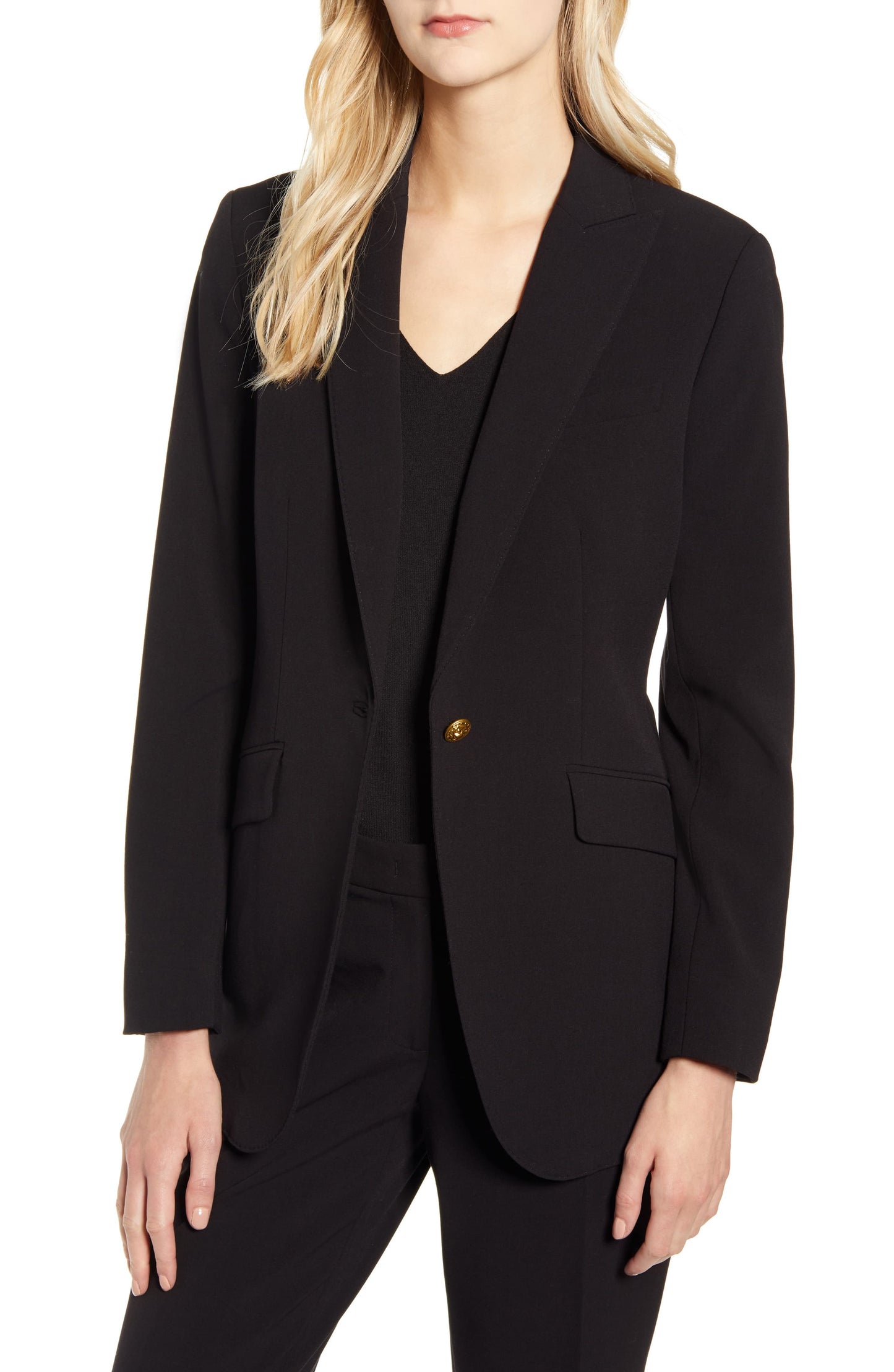 Anne Klein Paletó Feminino Preto Tamanho 0