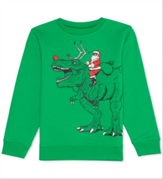 Moletom Jem Big Boy's Santa Rex Kelly Green Tamanho X-Grande