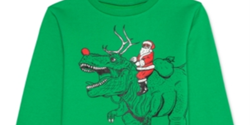 Moletom Jem Big Boy's Santa Rex Kelly Green Tamanho X-Grande