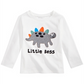 Camiseta infantil de algodão com estampa de dinossauro Little Boss para meninos, tamanho 2T