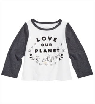 Camiseta infantil de algodão com estampa de planetas First Impressions para meninas, tamanho 4T