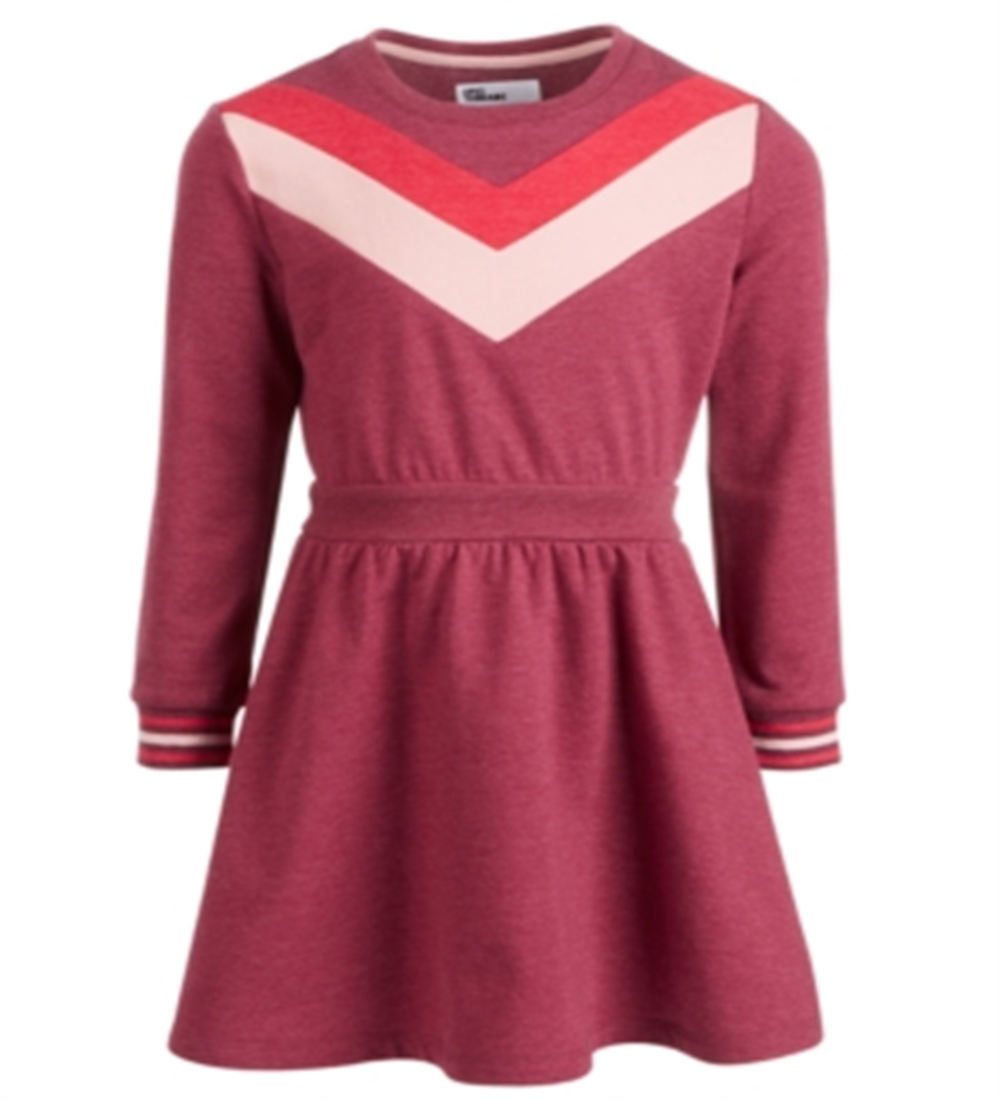 Vestido de moletom Chevron para meninas Epic Threads, tamanho 3T, vermelho