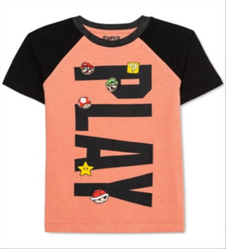 Camiseta Super Play Infantil Nintendo para Meninos Laranja Tamanho 4
